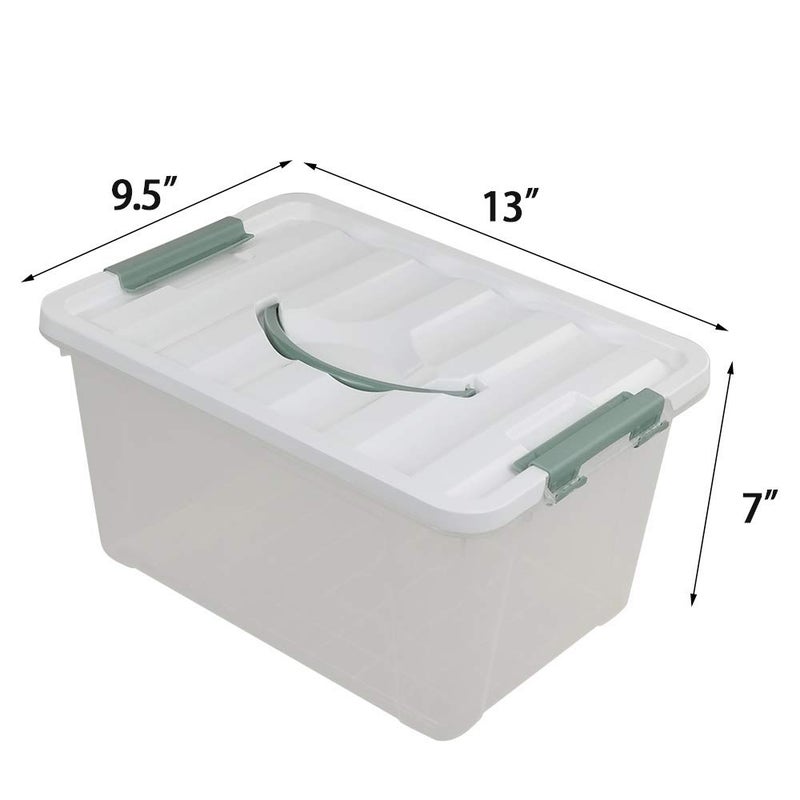 Saedy 14 Quart Latching Box, Great Funtionality Plastic Storage Bin with Lid, Clear Transparent Box with Handles - Image 5